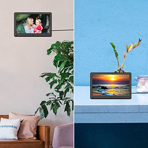 Digital Picture Frame 12 Inch 1920x1080 16:9 IPS Screen Photo Auto Rotate, Motion Sensor, 1080P Video Frame, Auto Play Photo/Video/Music, Background Music, Auto Turn On/Off, Include 32GB SD Card