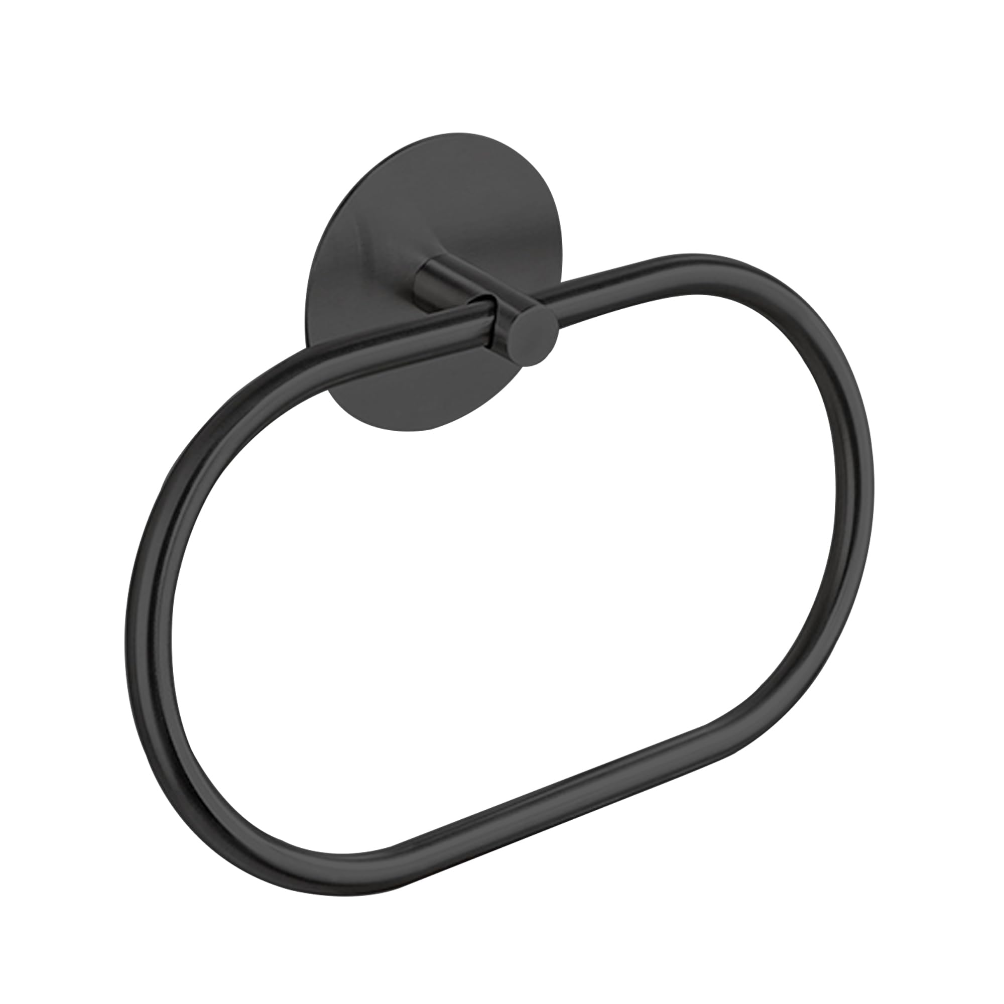 JXINLODGEG Black Towel Holder，Self Adhesive Towel Ring for Bathroom, SUS 304 Stainless Steel Hand Towel Rail Rack Wall Mounted Towel Hanger for Bathroom Organizer, Kitchen - Black