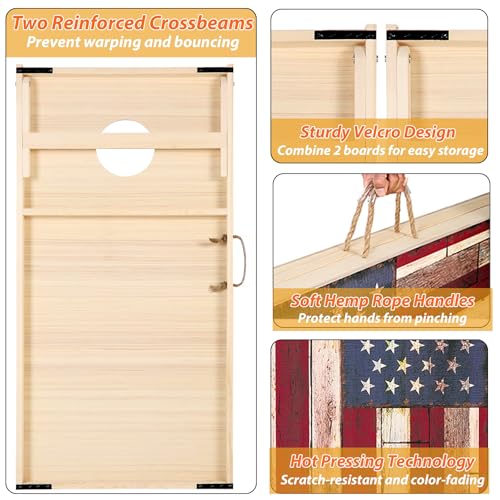 Image of Sportdo 4x2 ft Solid Wood Cornhole Set with 8 Bean Bags, Regulation Size Cornhole Board Set for Adults, Cornhole Game Set for Tailgate Backyard Toss Games Indoor&Outdoor Activities