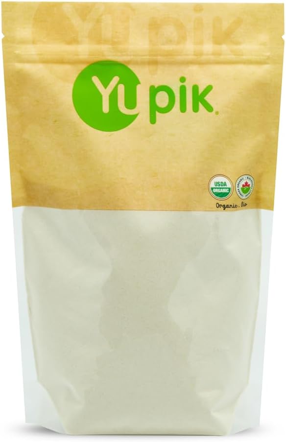Yupik Organic Brown Rice Flour, 1 kg, Gluten-Free, Non-GMO, Vegan, Kosher, Finely Milled Powder from Whole Grain Brown Rice, Neutral Flavor, Source of Fiber & Protein, Ideal for Baking & Cooking