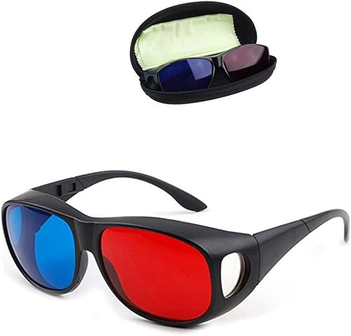 Miniatura 2 de Solarson - 2 pares de anteojos 3D para películas en la televisión lentes 3D rojo azul con funda y paño limpio para todas las películas 3D diseño
