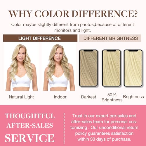 Image of GOO GOO Clip in Hair Extensions Real Human Hair, Remy Human Hair Extensions Clip ins for Women, Natural Human Hair, 14inch 130g 9Pcs, 60A Platinum Blonde