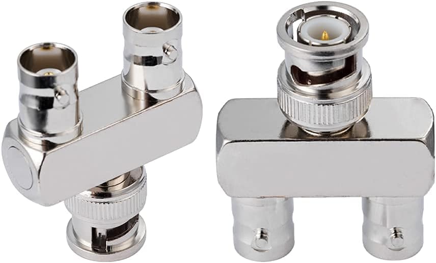 Vecys BNC Adapter BNC Male to Dual F Type Female Y Type 3 Way T-Socket Splitter Adapter for CB Antenna 4G Walkie Talkie CCTV Handfunk Ham Radio HD Video (2 pcs) - Image 3