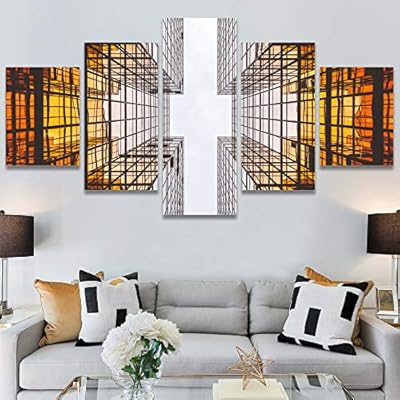 SIGNWIN 5 Panel Canvas Wall Art Modern Art...