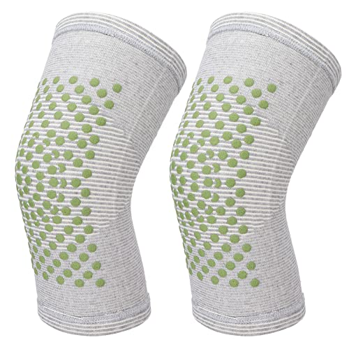 YLSZHYR 1 Pair Knee Brace Elastic Knit Sport Joint Protection Knee Brace Sleeve Volleyball Knee Pads for Dancers Knee Brace for Volleyball Football Dance Yoga Tennis Running Cycling(Grey)