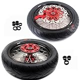 KKE 3.5/4.25 Supermoto Wheels CST Tire For XR650L 1993-2025 17 Inch Rims Red CNC Hubs