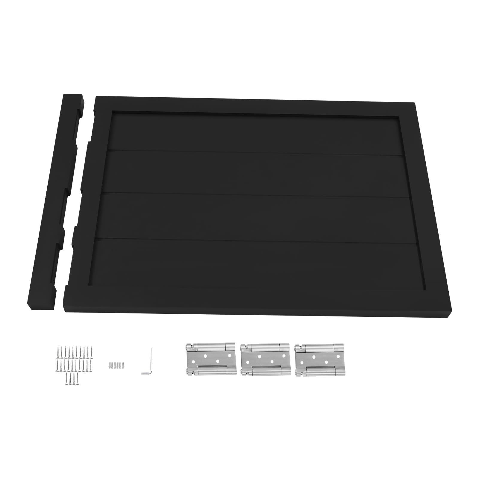 Porte a battente, 90 x 60 cm, divisorie, in legno di pino, stile retrò, porta basculante per caffè, con chiusura automatica, divisorio per cucina, bar (nero)