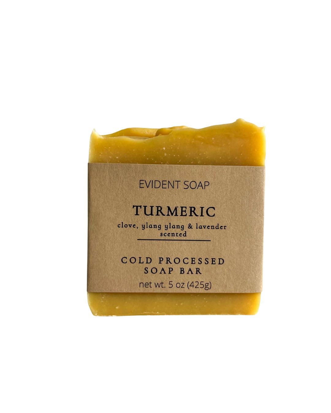 Turmeric Soap Bar - Handmade with Clove, Ylang Ylang & Lavender Essential Oils, Made with Shea Butter, Olive Oil, Kaolin Clay, and Turmeric Powder for Gentle Cleanse for Face & Body
