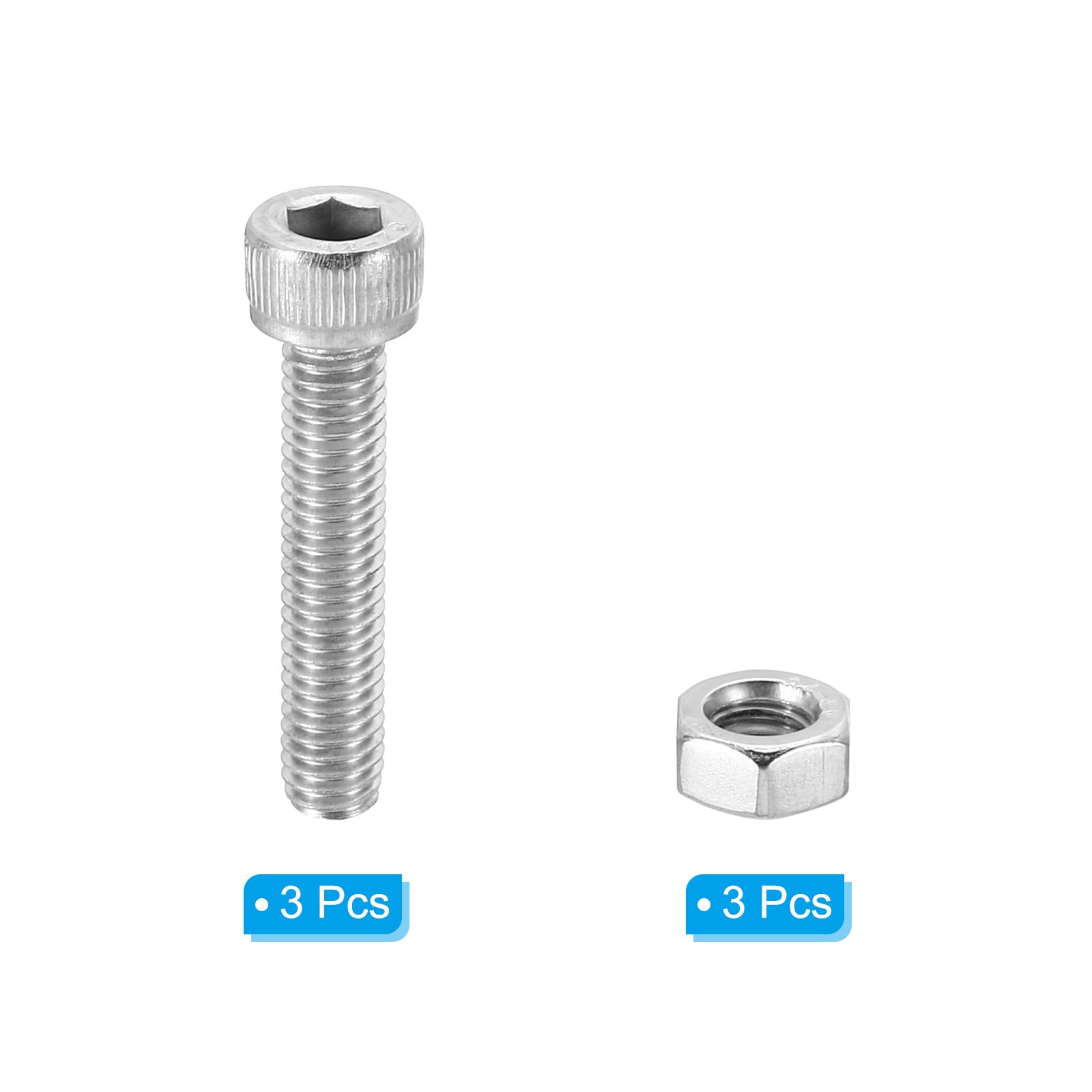 PATIKIL M6x30mm 304 Stainless Steel Hollow Bolt - Image 3