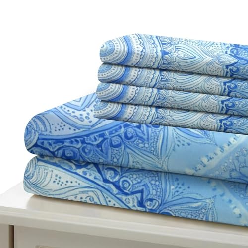 Parure de lit papillon bleu super king housse couette microfibre - 7