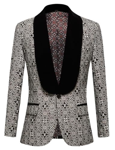 Manteau Jacquard à Revers Châle Veste Tailleur Smoking Haut de Gamme
