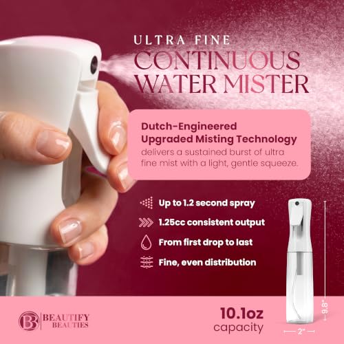 Image of BeautifyBeauties Continuous Spray Bottle for Hair, 10.1 oz Mister Spray