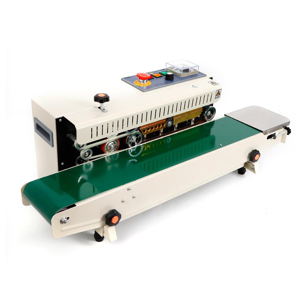 FR-900 Máquina Selladora Automática Industrial - Soldadoras Continuas de Película para Botín de Plástico 500W Automático Máquina de Sellado Continuo Máquina de Sellado Caliente