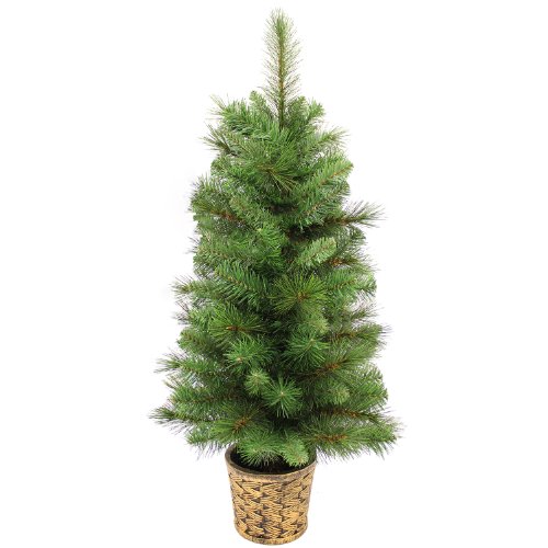 WeRChristmas 3 ft Victorian Pine Christmas Tree in a Gold Resin Pot