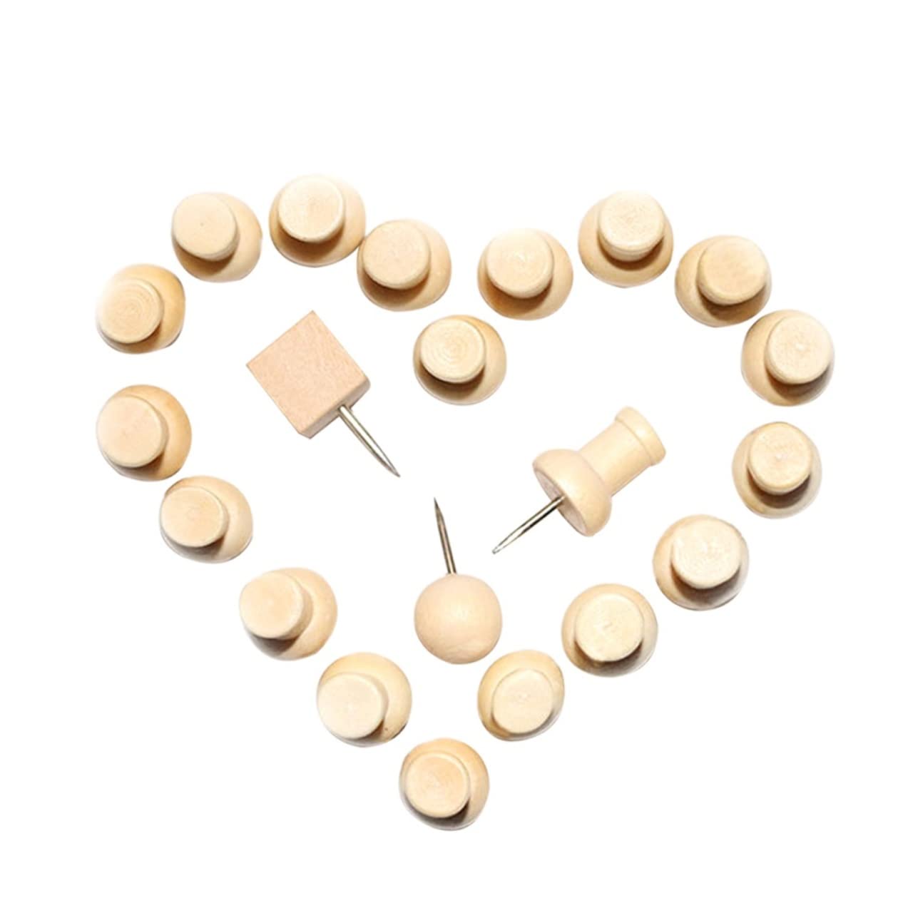 COHEALI 80 Pieces Wooden Map Corkboard for Office Decorative Thumb Tacks Thumbtack Wood Thumb Tack Thumbtacks Wood Push DIY Thumbtacks I-shape Wood Pushpins Map Pin Cork Board Wooden