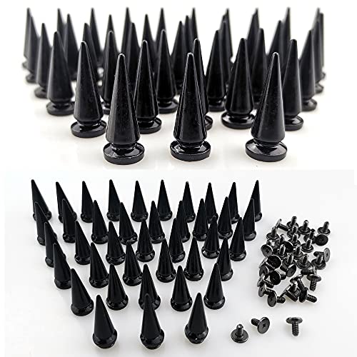 Fazhbary FSY073 40 Pairs Black Cone Spikes Punk Rivets And Screwback Studs Metal Bullet Spikes Studs For Clothing Diy Leather Craft thumb #3