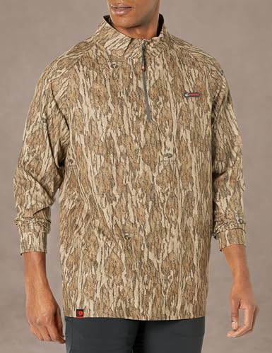 Mossy Oak Men's Hunting Shirts Lightweight Camo Tibbee Tech Stretch Quarter Zip3