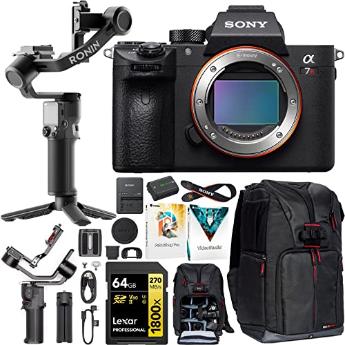 Sony A7R Iii Full Frame Mirrorless Camera Body Ilce-7Rm3A/B Filmmaker's Bundle Including Dji Rs 3 Mini Gimbal Stabilizer Kit + Deco Gear Photography Backpack + 64Gb High Speed Card & Software #TOP21