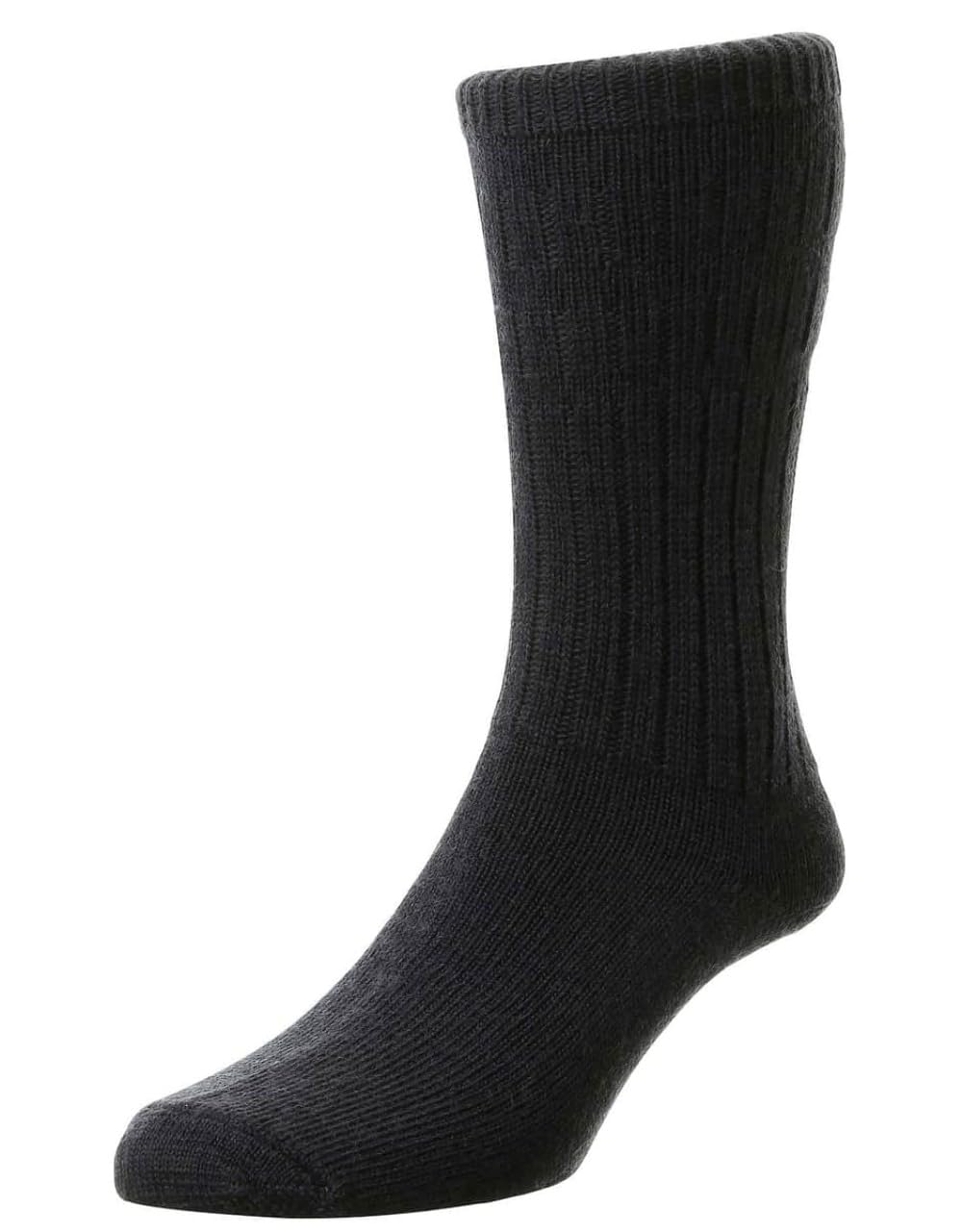 Hj Hall Men's Dark Navy Thermal Wool Softop Socks, Size 11-13