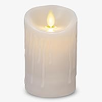 Vista 8 de Luminara - Vela LED sin llama con goteo de cera, blanca, 7.6 cm x 11.4 cm, con función de temporizador, base de cera verdadera, funciona