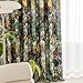 SUOUO Floral Curtains for Bedroom Pattern Dark Green Vintage Painting Flower 84 inches Long Blackout Window Drapes Room Darkening for Living Room 2 Panels