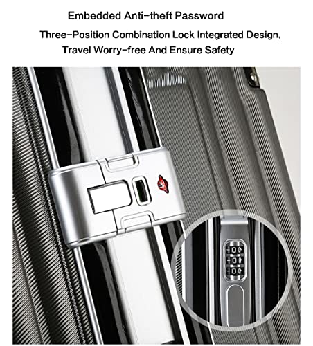 Mala de mão leve com moldura de alumínio rígida com rodas giratórias, mala de viagem moderna média c