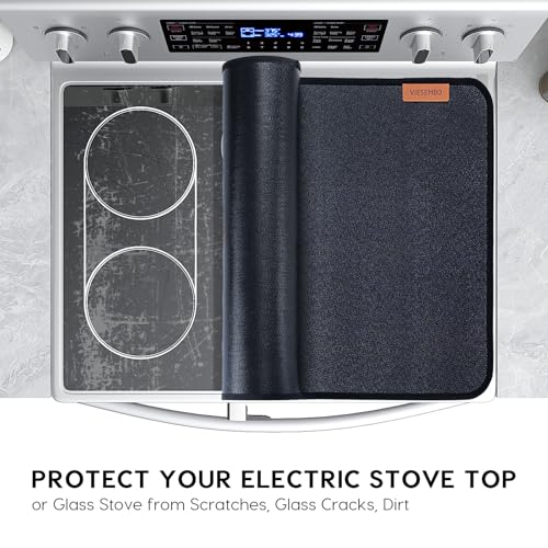 Image of Fireproof Stove Cover for Electric Stove, 28.5 inch Glass Top Protector | 3-Layer Safe Material, Flame Retardant, Waterproof, Heat-Resistant Kitchen Mat, Flat Oven Cover Mat