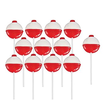 Fruidles 12-Pack Round Fishing Bobbers Lollipops, Mixed Fruit Flavor, Fun Party Suckers, Perfect Party Favors for Fisherman Birthday Party (12-Pack)
