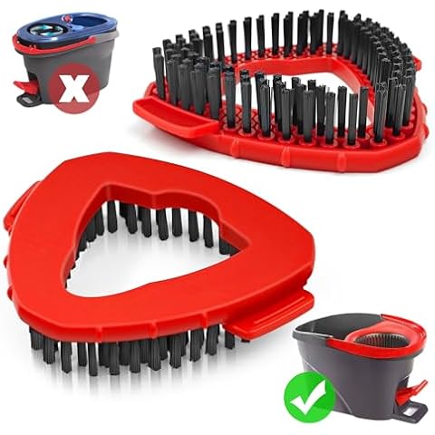DALIPER 2 Pack Spin Mop Brush for O-Cedar EasyWring 1 Tank System, Mop Attachments Scrub Replacement Heads, Microfiber Triangle Hard Bristle Cleaning Brush Floor Scrubber for Bathroom Kitchen Wall Cover