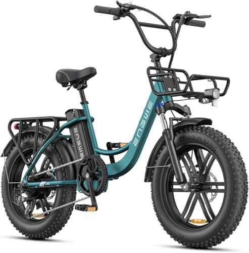 ENGWE L20 BOOST Electric Bike, 20‘’ ×4.0‘’ Fat Tire E-Bike for Adults 7 Speeds, 250W Motor 48V 13AhRemovable Battery Range up 120 km (Green1) option