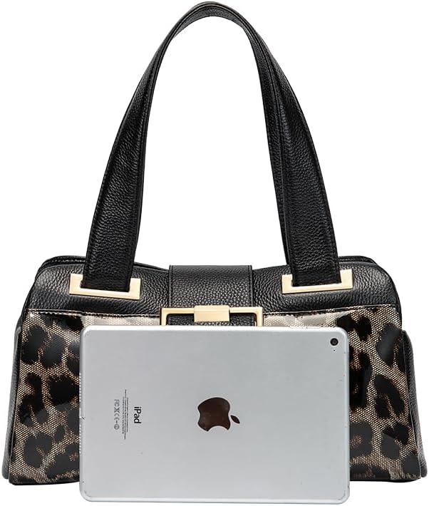 Leopard print Genuine leather square handbag Underarm large capacity single shoulder cowhide women's pillow bag 2025 Light Storage - Image 4