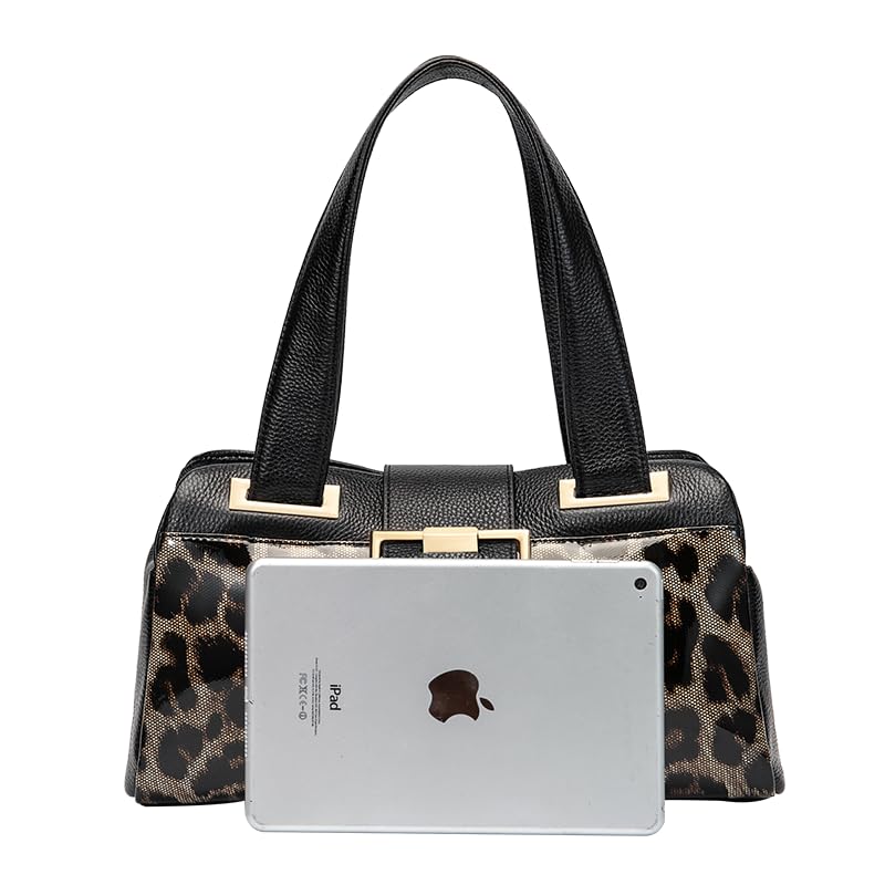 Leopard print Genuine leather square handbag Underarm large capacity single shoulder cowhide women's pillow bag 2025 Light Storage4