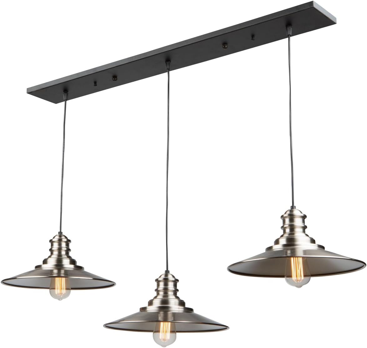 Artcraft Lighting AC11651BN Transitional One Light Pendant from Gatehouse Collection in Pewter, Nickel, Silver Finish, 11.00x8.00x1.25