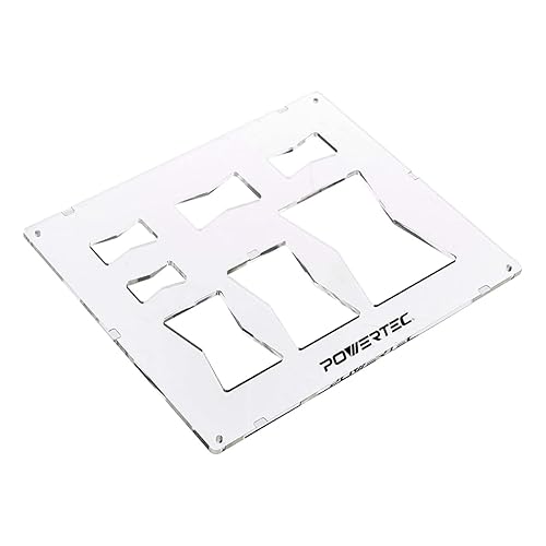 POWERTEC 71356 Plantilla de enrutador de pajarita de mariposa de acrílico transparente para carpintería, plantillas decorativas para enrutador de