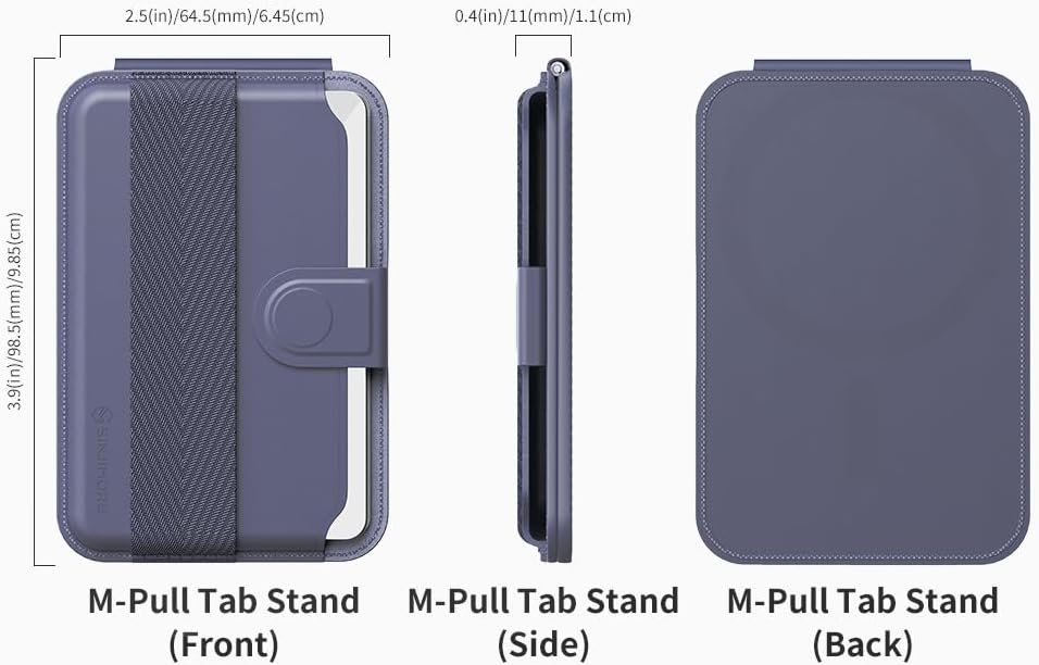 Sinjimoru Pull & Eject Magnetic Wallet for iPhone, 3-Card Holder with Adjustable Stand, Compatible with MagSafe, Lavender - Image 6