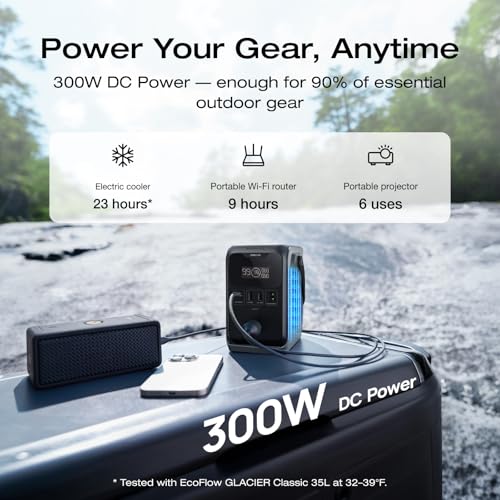 Image of EF ECOFLOW TRAIL 300 DC Power Bank Station, 288Wh Outdoor Portable Power Station, LiFePO4 Battery, 300W DC Output, Compact Solar Generator for Camping, Travel, and Emergency (No AC Outlet Included)