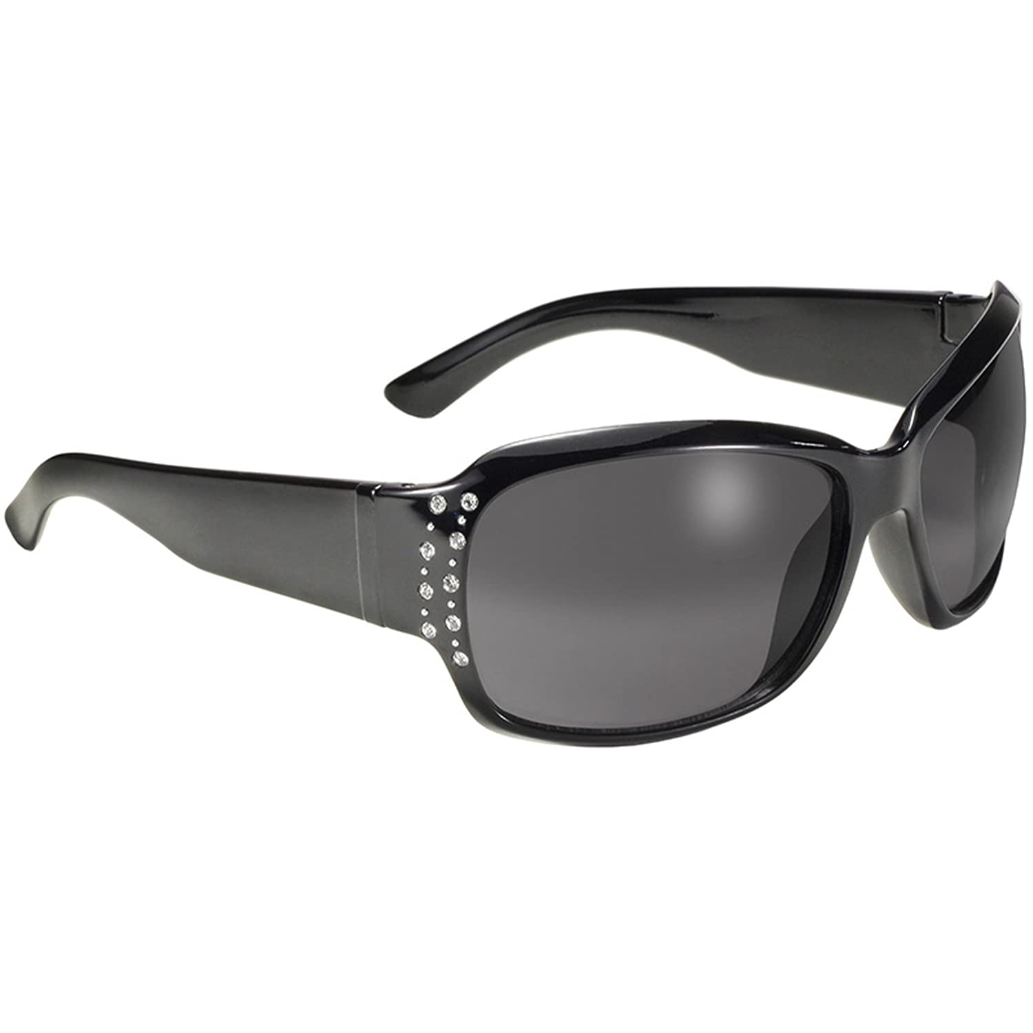 Pacific Coast Sunglasses Chix-Forever Black Frame/Grey Gradient/Rh (6822) Rectangular Sunglasses, Adult