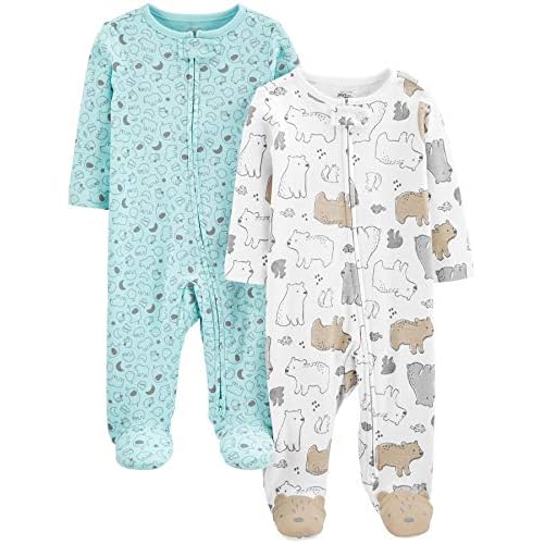Simple Joys by Carter’s Unisex-Baby Neutral 2-Pack Cotton Footed Sleep and Play