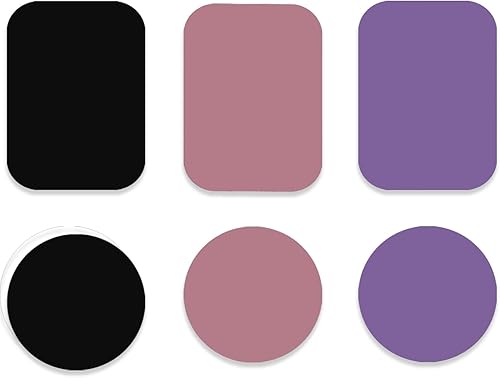 Miniatura 23 de Imanes de teléfono – Placas de metal universales, 2 rectangulares y 2 redondas con adhesivo, imanes de coche (negro)