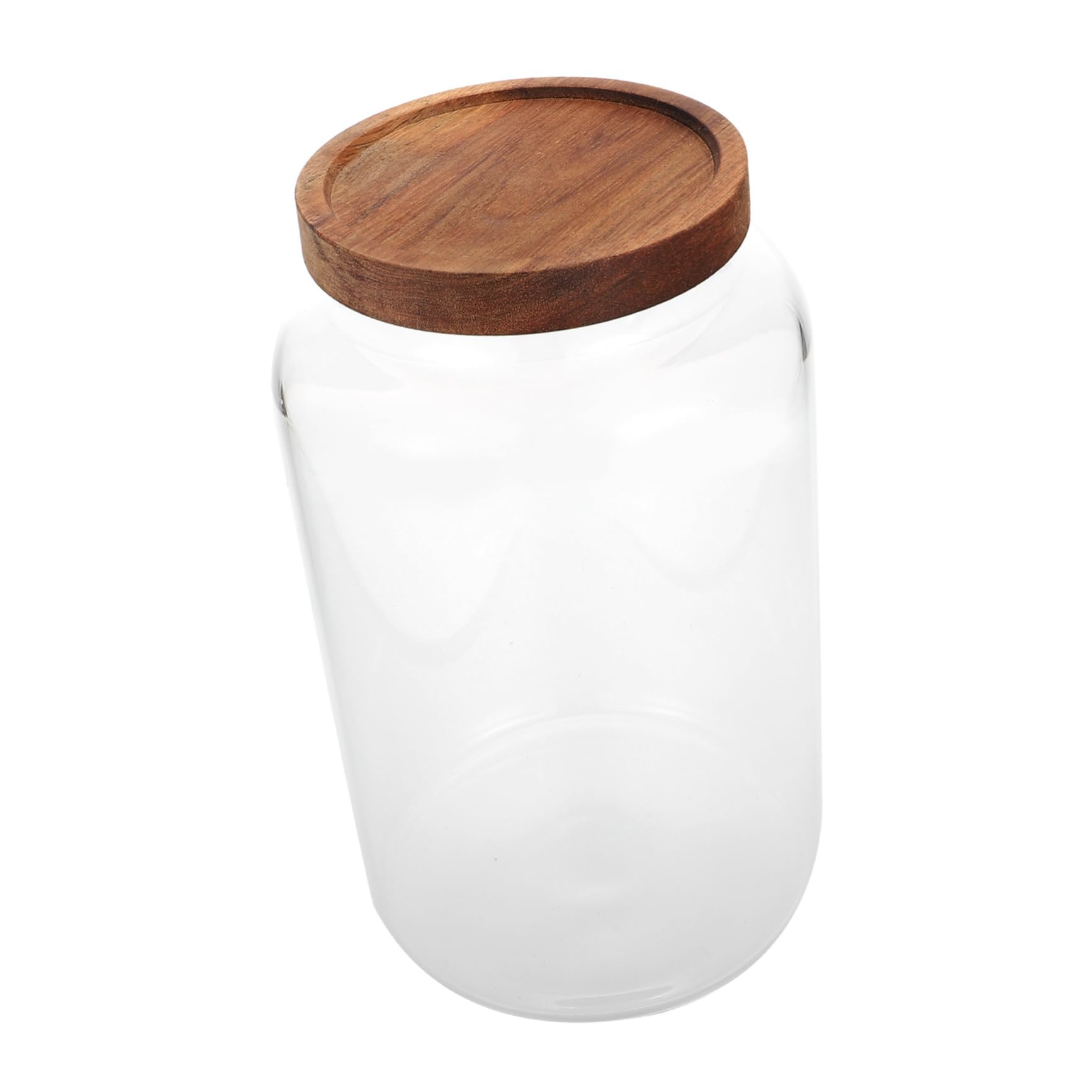 Vorratsglas 2,8l Aus Glas Mit Holzdeckel Luftdichter Lebensmittel Behälter Für Küche Feuchtigkeitsbeständig Vielseitiger Getreidespeicher