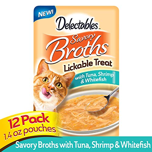 Hartz Delectables Savory Broths Lickable Treat for Cats - Tuna, Shrimp & Whitefish, 1.4 Ounce (Pack of 12) - Image 3