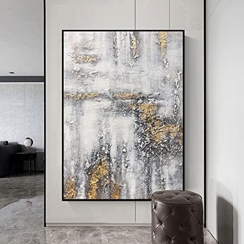 Tableau feuille d'or pour décoration hôtel moderne et salon chic 35x55 cm LSYALUCK