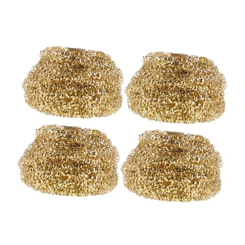 Unomor 4pcs Copper Ball Cleaning Soldering Cleaning Soldering Tip Cleaner Heat Balls Coil Tip Cleaner Soldering Iron Cleaner Cleaning Ball Copper Golden