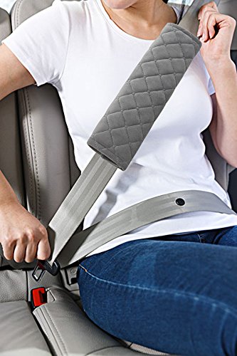 Forala Car Seatbelt Pads,Soft Cotton Blend Shoulder Strap Belt Covers Harness Protector For Cars/Bags/Cameras/,Perfect Stress Relax For Your Neck (Grey) #TOP2
