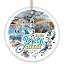 Vibrant Jersey Shore Ceramic Ornament, Tropical New Jersey Vacation in Atlantic Ocean Christmas Souvenir (Circle)