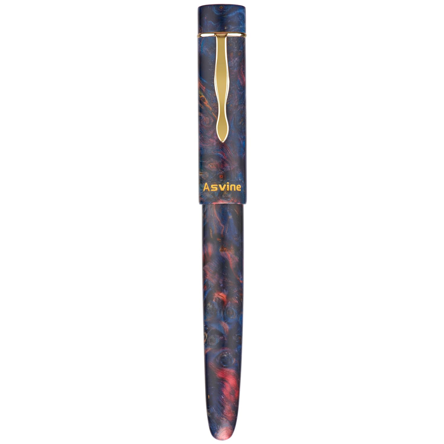 Asvine Stabilized Wood Fountain Pen C2000#8 Medium Nib Large Handcraft Unique Pattern Pen Converter Pen Box Collection Set - Sunset - Image 2