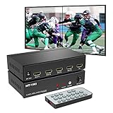 【Großer Bildschirm Splicing】Dieser 2X2 Videowand Splice unterstützt 1 HDMI Eingang und 4 HDMI Ausgänge. Die Hauptfunktion besteht darin, ein komplettes HDMI-High-Definition-Bildsignal in 4 Blöcke zu teilen und sie 4 Videoanzeigegeräten zuzuweisen, wie Rückprojektionsgeräte, LCD-Fernseher usw. Vervollständigen Sie einen großen dynamischen Bildschirm, der aus 4 HDMI-High-Definition-Videobildschirmen besteht.