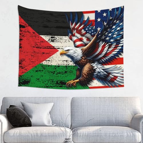 Palestine American Flag Eagle Tapestry