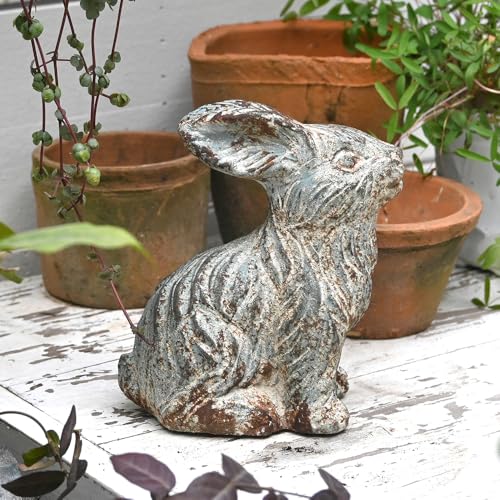 All Chic Bunny Decor Garden Statue Cement Rabbit Statue for Home Garden Indoor Outdoor Statues for Yard Front Yard Decor Easter Rabbit FigurinesBlue