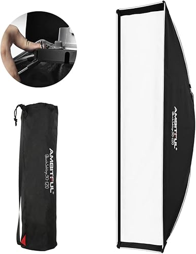 AMBITFUL Caja de luz de 12 x 47 pulgadas  11.8x47.2 in, caja de luz de configuración rápida, caja de luz Bowens con rejilla para Godox SL60W SL60II